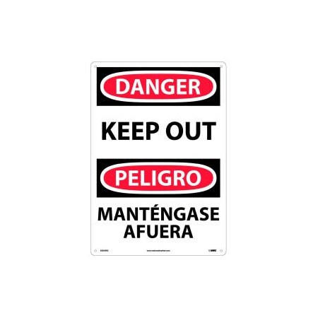 National Marker Co Bilingual Plastic Sign - Danger Keep Out ESD59RC